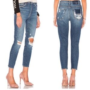 Mother swooned crop your treat or mine distressed skinny jeans 24